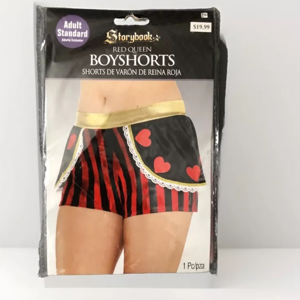 Storybook Red Queen Boyshorts Alice In Wonderland Costume Adult Standard Size 8